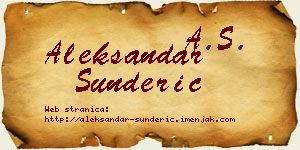 Aleksandar Šunderić vizit kartica